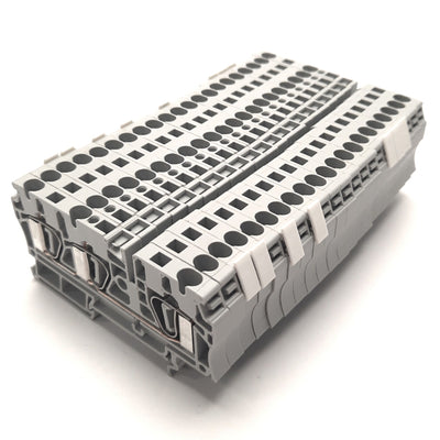 New – Open box Lot of 21 Allen Bradley 1492-L4T Feed Through Terminal Blocks, 800V AC/DC, 32A