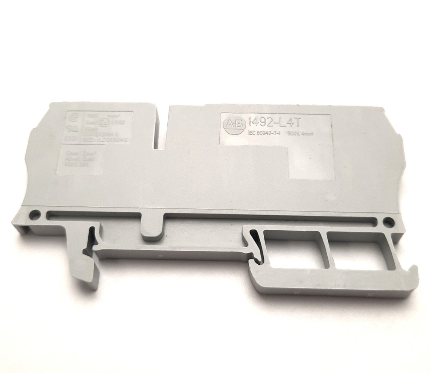 New – Open box Lot of 21 Allen Bradley 1492-L4T Feed Through Terminal Blocks, 800V AC/DC, 32A