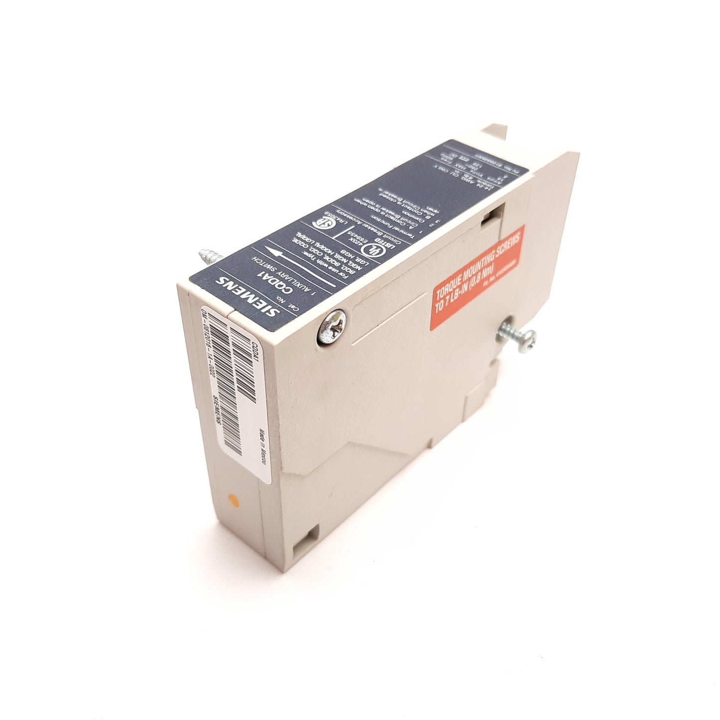 Used Siemens CQDA1 Circuit Breaker Auxiliary Block, 1 Switch, 15A 250VAC 125VDC