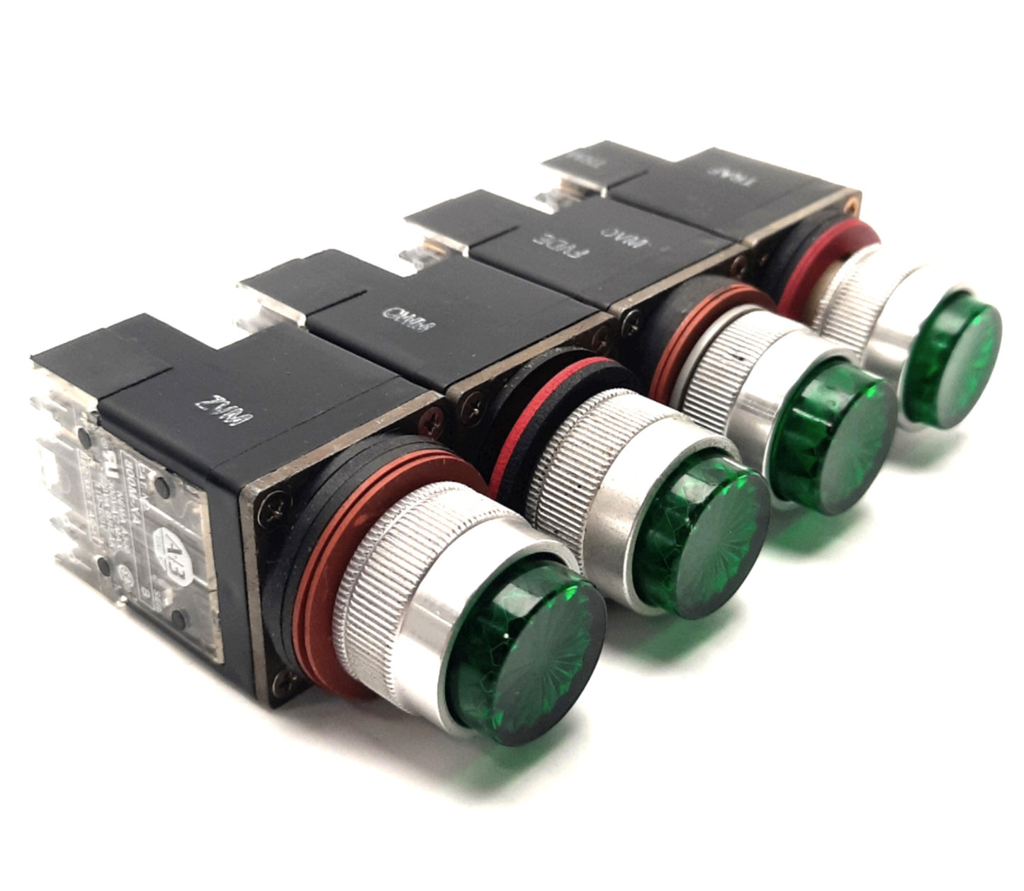 Used Lot of 4 Allen Bradley 800MR-QAL24 / 800MR-QB24 / 800MR-QA24 (x2) Push-Buttons