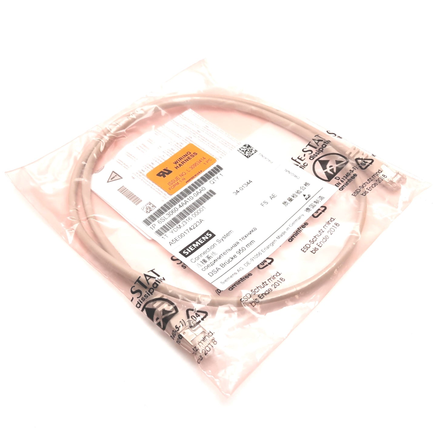 New Siemens 6SL3060-4AA10-0AA0 Sinamics Drive-CLiQ Cable For S110 S120 Drives, 0.95m