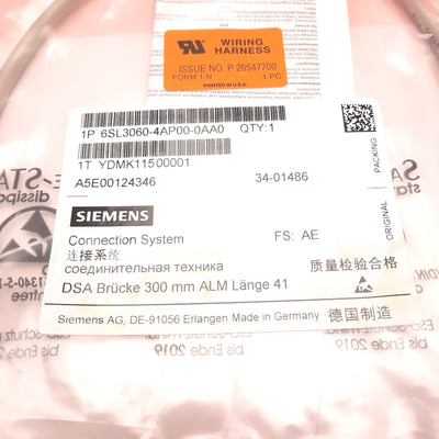 New Siemens 6SL3060-4AP00-0AA0 Sinamics Drive-CLiQ Cable, For S110 S120 Drives, 0.3m