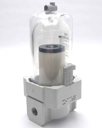 New SMC AFM40-N02-Z-A Mist Separator Module, 150 PSI Max, 1/4" NPT, 45 cm3 Capacity