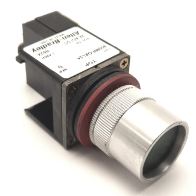 Used Allen Bradley 800MR-QAL24 Push-Button w/ 800M-XA2 Contact Block, Green