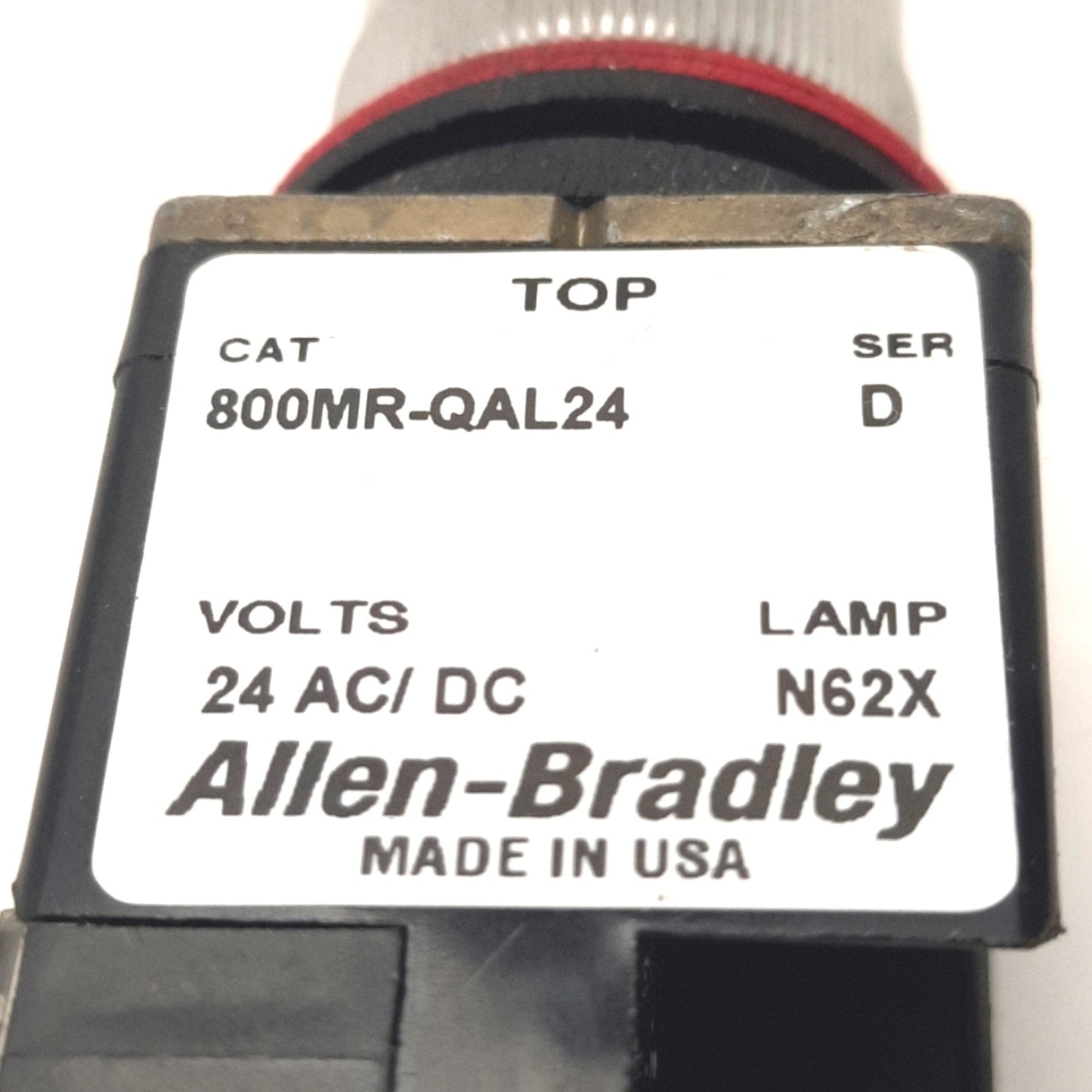 Used Allen Bradley 800MR-QAL24 Push-Button w/ 800M-XA2 Contact Block, Green