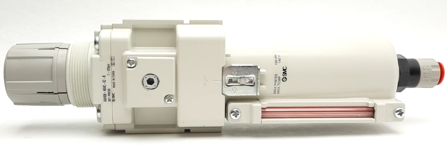New SMC AW40K-N04C-8Z-B Filter Regulator 1/2"NPT, .05-1MPa, 3/8"P2C NC Drain