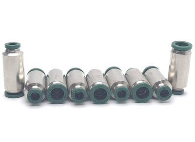 New Lot of 9 Nycoil H9764 Nickle Plated Push-to-Connect Union Reducer 3/8" x 1/4" OD
