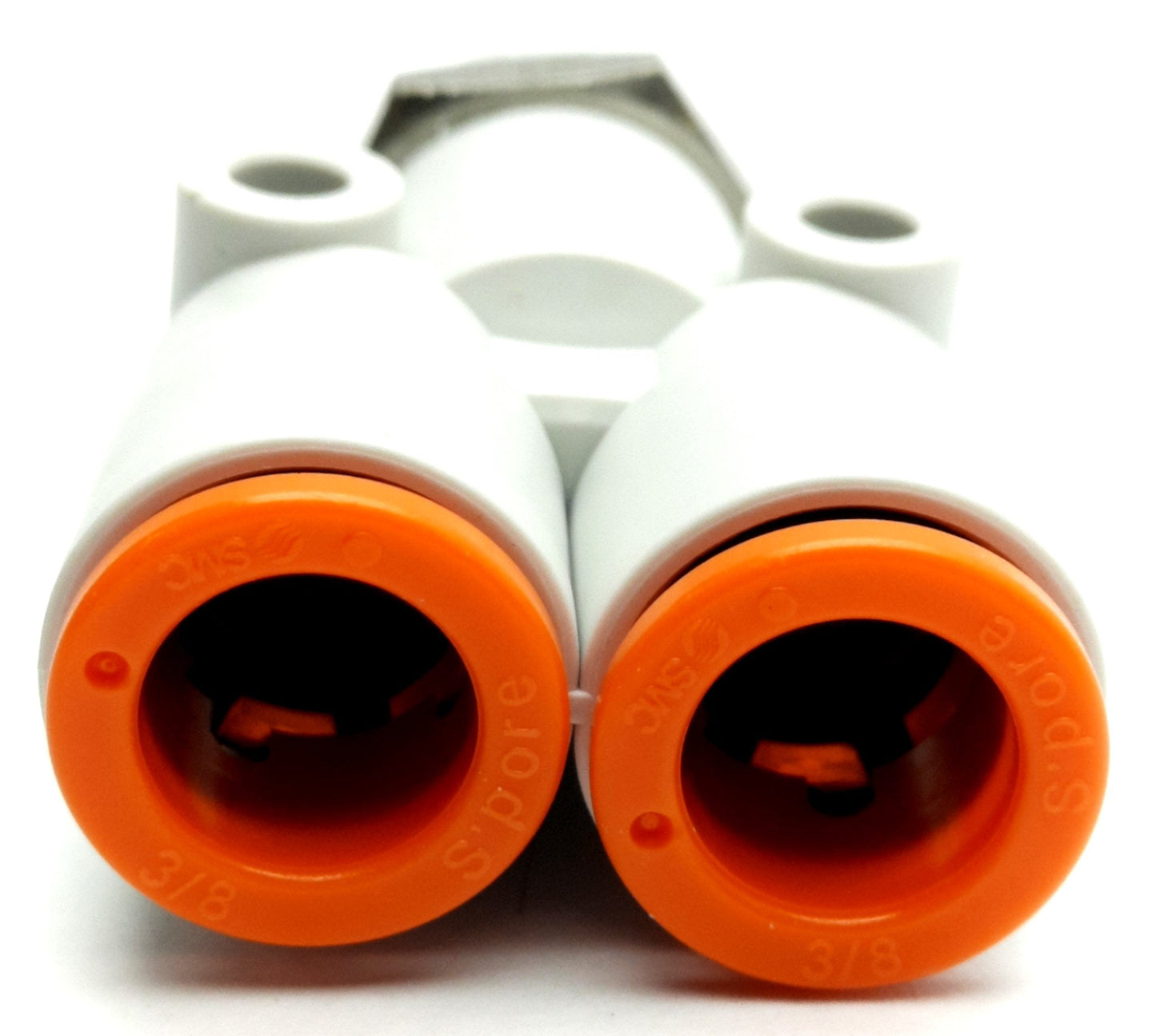 New – Open box Lot of 5 SMC KQ2U11-35NS Y-Branch P2C Fitting, 1/4 NPT to 2x 3/8" Tube, 1.0MPa