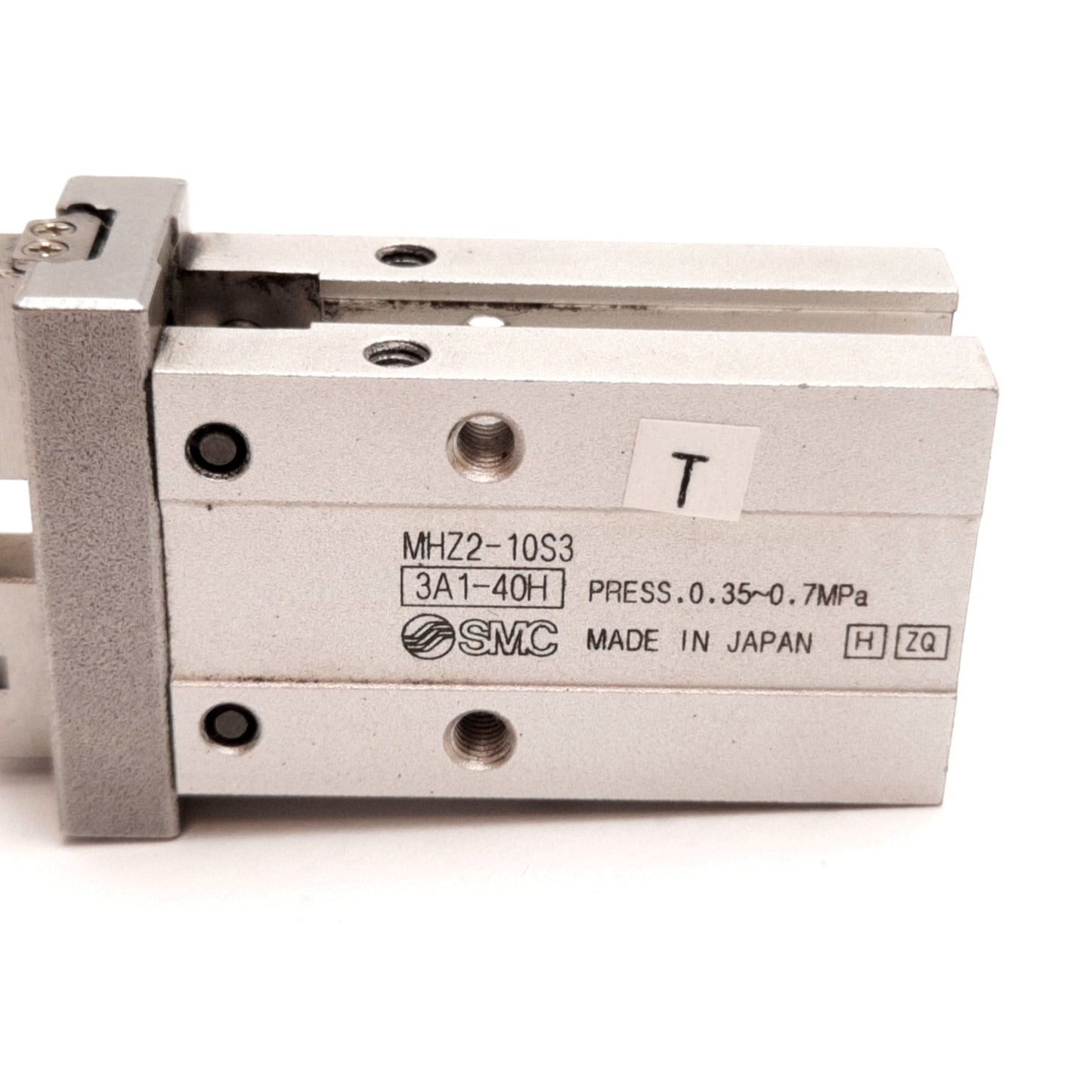 Used SMC MHZ2-10S3 Parallel Gripper, Single Acting N/O, Bore: 10mm, Stroke: 4mm