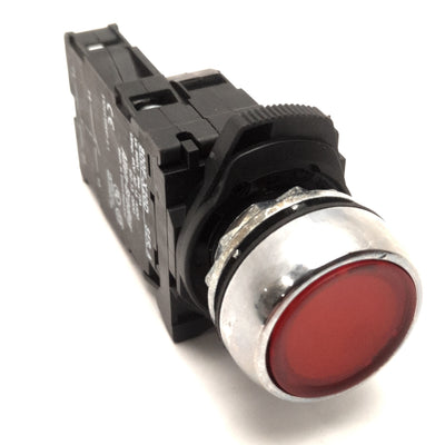 Used Allen Bradley 800FM-LF4 Pushbutton With 800F-N3Y Light Block & 800-FX20D, Red