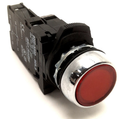 Used Allen Bradley 800FM-LF4 Pushbutton With 800F-N3R Light Block & 800-FX20D, Red
