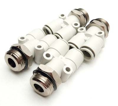 New – Open box Lot of 4 SMC KQ2U10-U04N Y Push to Connect Fittings, 2x 10mm Tube to 1/2"R Male