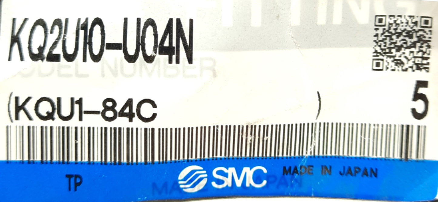 New – Open box Lot of 4 SMC KQ2U10-U04N Y Push to Connect Fittings, 2x 10mm Tube to 1/2"R Male