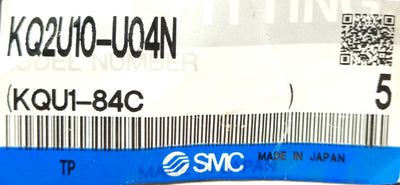 New – Open box Lot of 4 SMC KQ2U10-U04N Y Push to Connect Fittings, 2x 10mm Tube to 1/2"R Male
