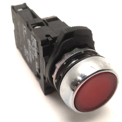 Used Allen Bradley 800FM-LF4 Pushbutton With 800F-N3G Light Block & 800-FX20D, Red