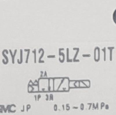 New SMC SYJ712-5LZ-01T Solenoid Valve, 2-Position 3-Port, 24VDC, 1/8" NPTF, L-Plug