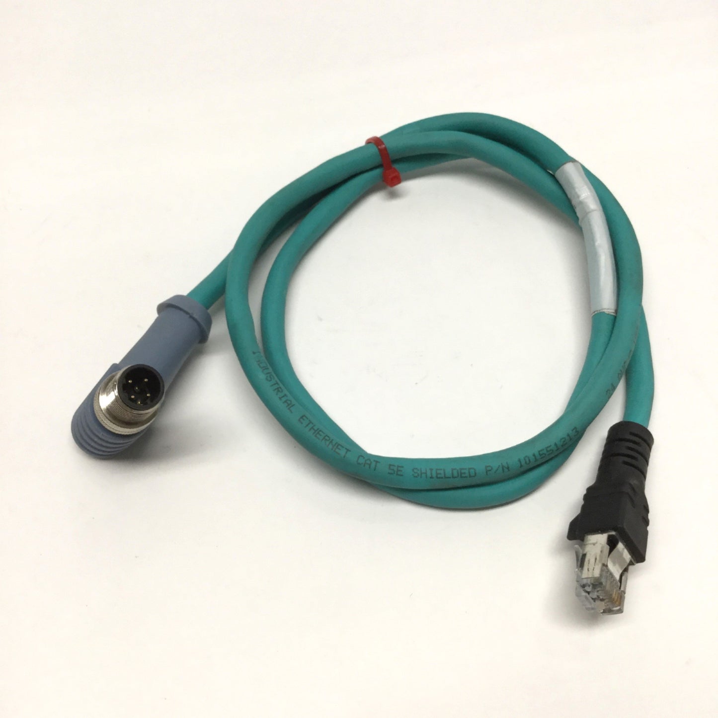Used Turck WSSD RJ45S 443-1M Ethernet Cable Cordset M12 4-pin Right Angle to RJ45, 1m