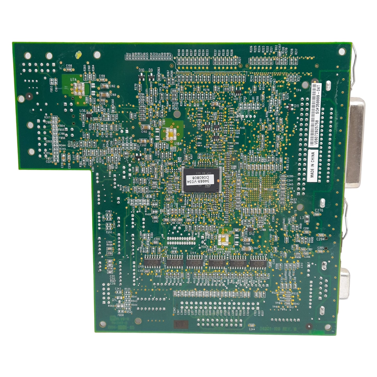 Used Zebra 34901-030 Rev G Main Control Board, Serial, USB, For 170XiIII+ Printer