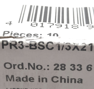 New Lot of 2 Phoenix Contact PR3-BSC1/3X21 Relay Base, 400VAC/DC, 10A, DIN Mount