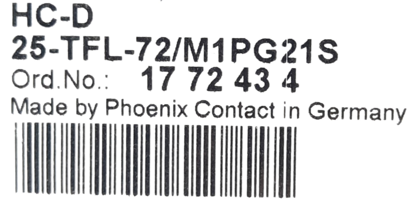 New Phoenix Contact HC-D 25-TFL-72/M1PG21S Connector Housing for HC-D25, A16