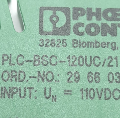 New – Open box Lot of 3 Phoenix PLC-BSC-120UC/21 Relay Base, 110VDC/120VAC, DIN Rail Mount