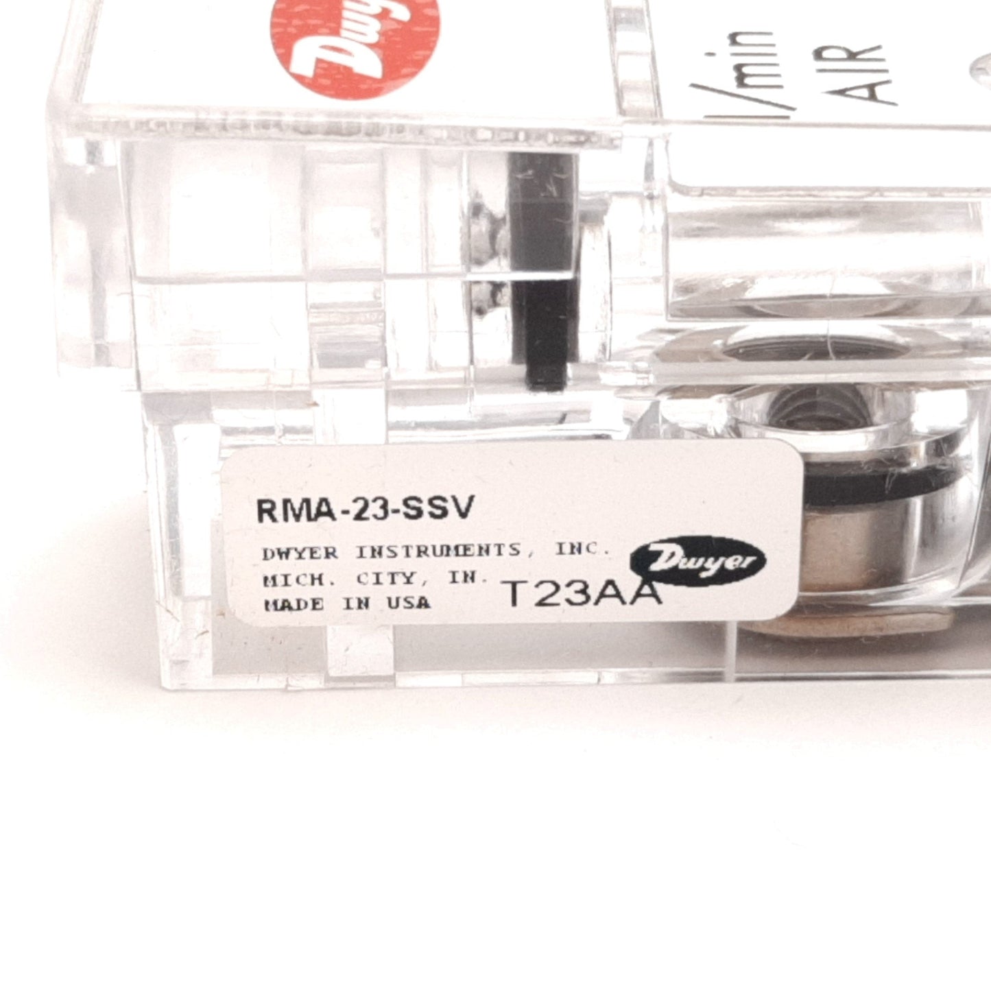 New Dwyer RMA-23-SSV Air Flowmeter 5-50LPM, 100psi, 1/8" NPT, Stainless Steel Valve