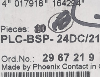 New Lot of 3 Phoenix Contact PLC-BSP-24DC/21 Relay Base, 24V, DIN Rail Mounting