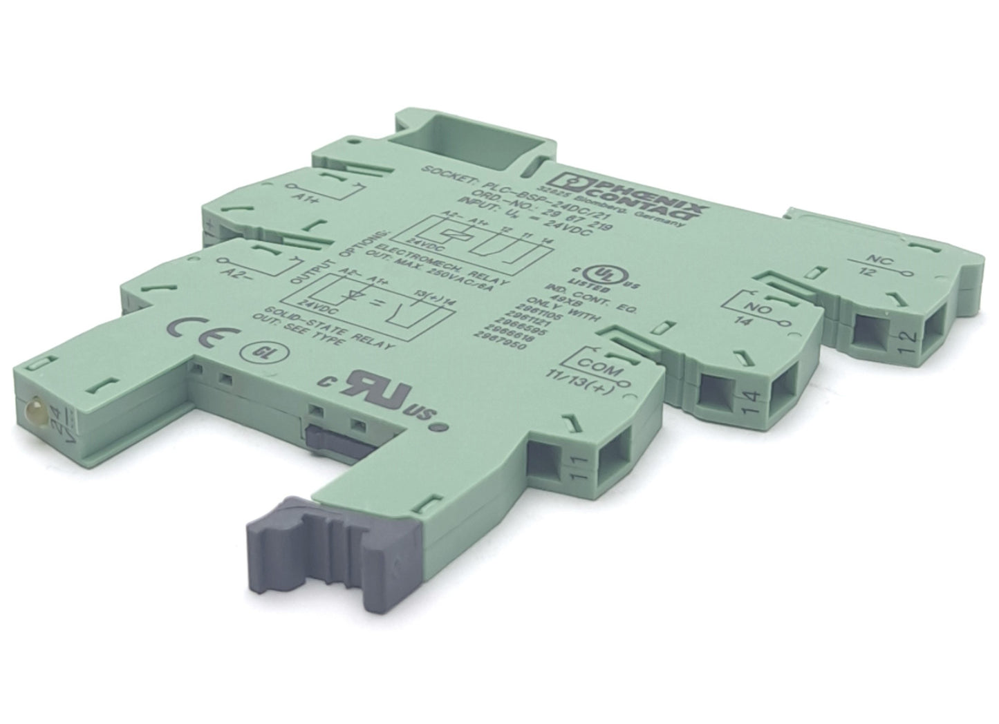 New Lot of 3 Phoenix Contact PLC-BSP-24DC/21 Relay Base, 24V, DIN Rail Mounting
