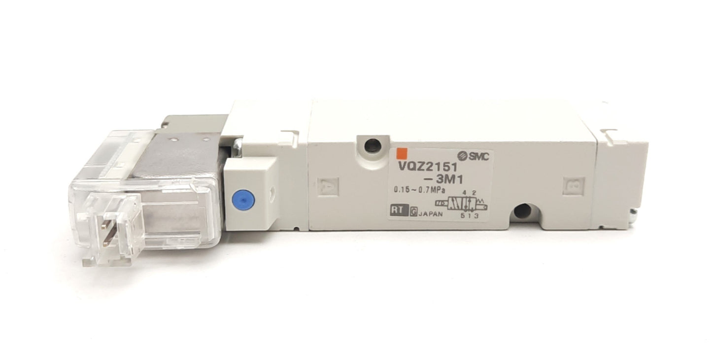 New SMC SMC VQZ2151-3M1 Solenoid Valve, 4-Way 5-Port 2-Position, 110VAC, 0.15-0.7Mpa
