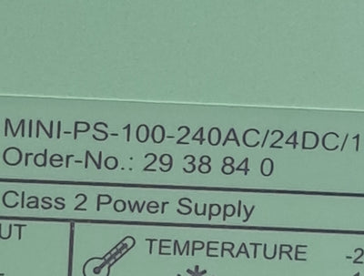 New Phoenix Contact MINI-PS-100-240AC/24DC/1 Mini Power Supply, 85-264VAC/90-350VDC