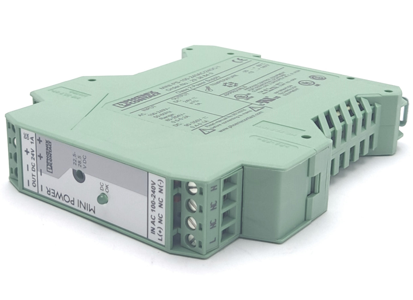 New Phoenix Contact MINI-PS-100-240AC/24DC/1 Mini Power Supply, 85-264VAC/90-350VDC
