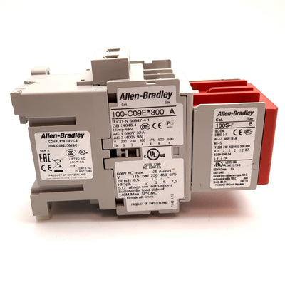 New – Open box Allen Bradley 100S-C09EJ304BC Safety Contactor, 4-Pole W/ Auxiliary Block, 24VDC