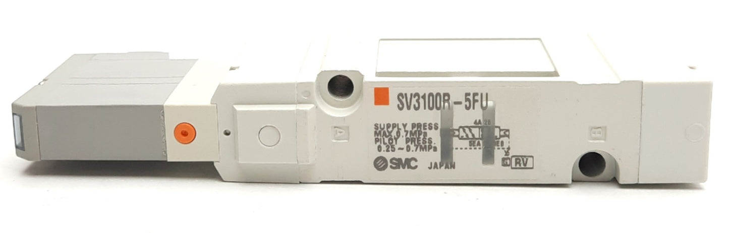 Used SMC SV3100R-5FU Solenoid Valve 5-Port 2-Position 0.7MPa 24VDC Single Solenoid