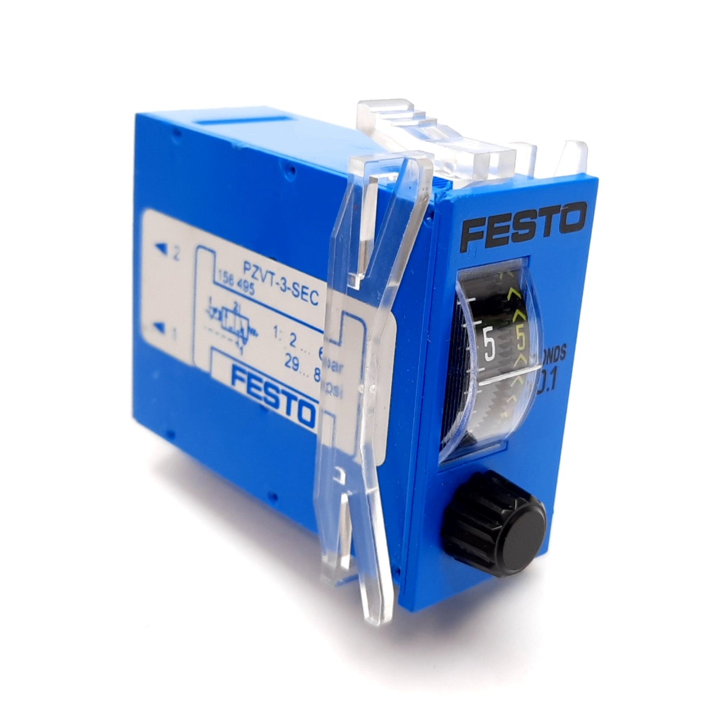 Used Festo PZVT-3-SEC Pneumatic Timer, Delay Range: 0.2-3sec, 2-6 bar, M5x0.8