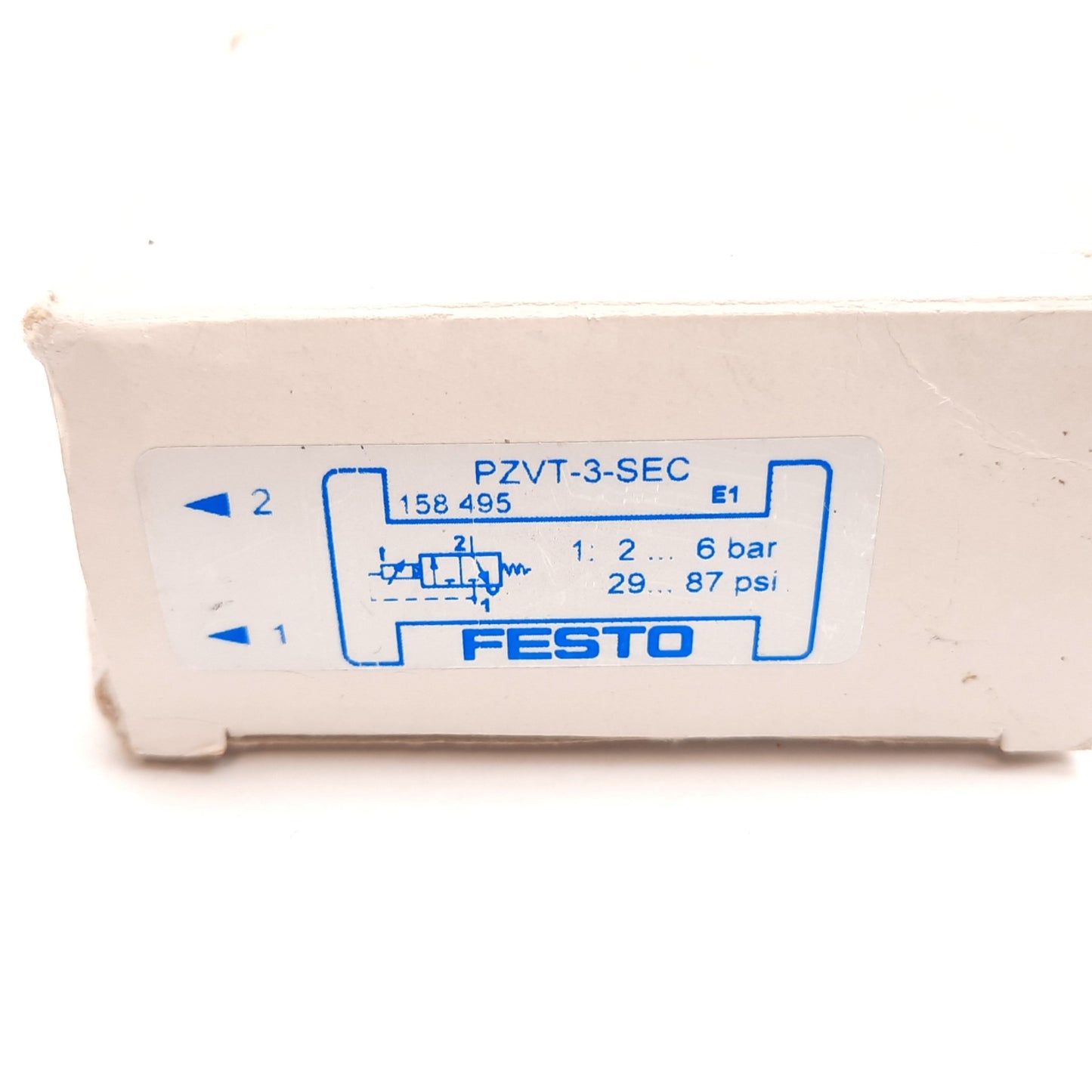New Festo PZVT-3-SEC Pneumatic Timer, Delay Range 0.2-3sec, 2-6 bar, M5x0.8