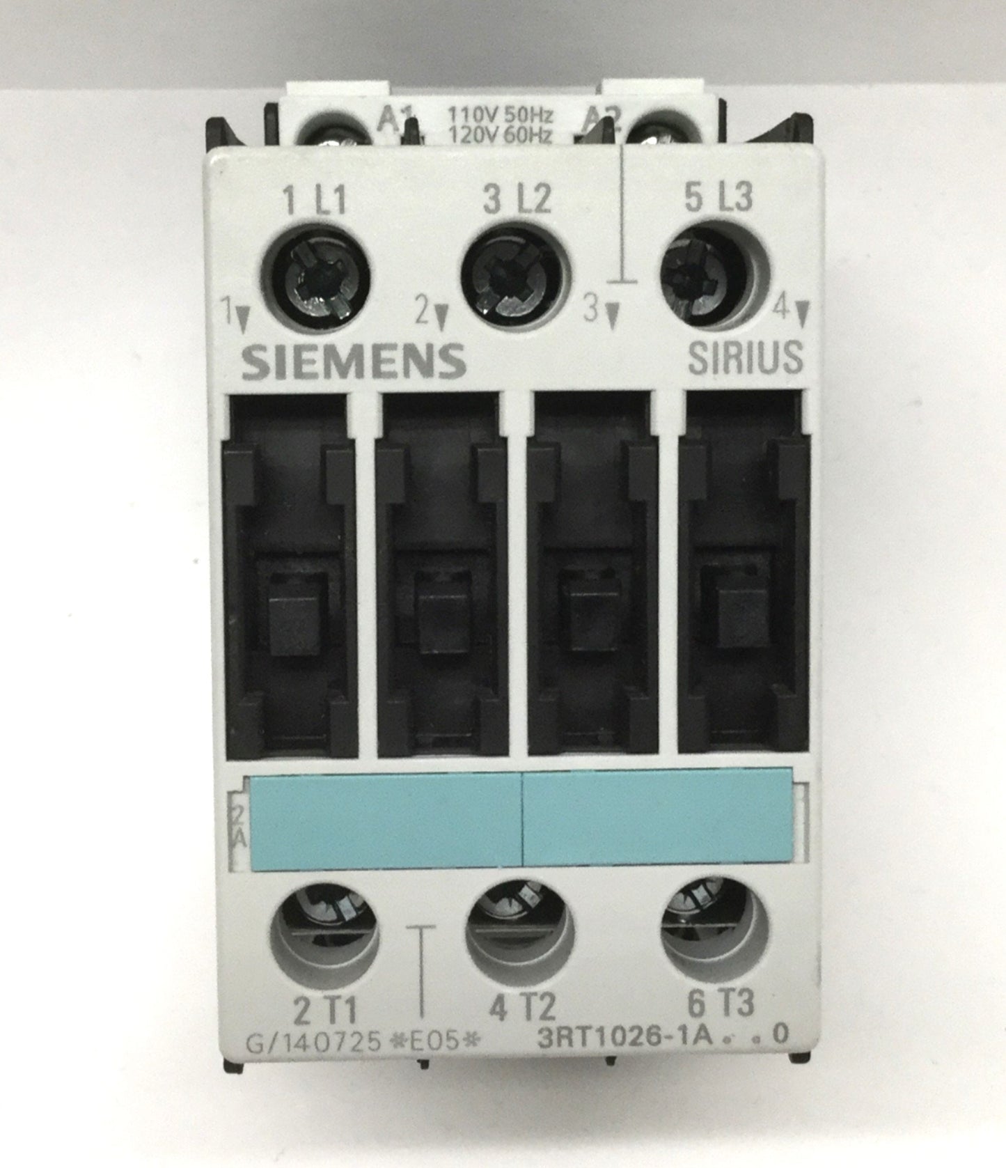 Used Siemens 3RT1026-1AK60 Sirius Power Contactor 3-Pole, 110/120VAC Coil, 35A 600VAC