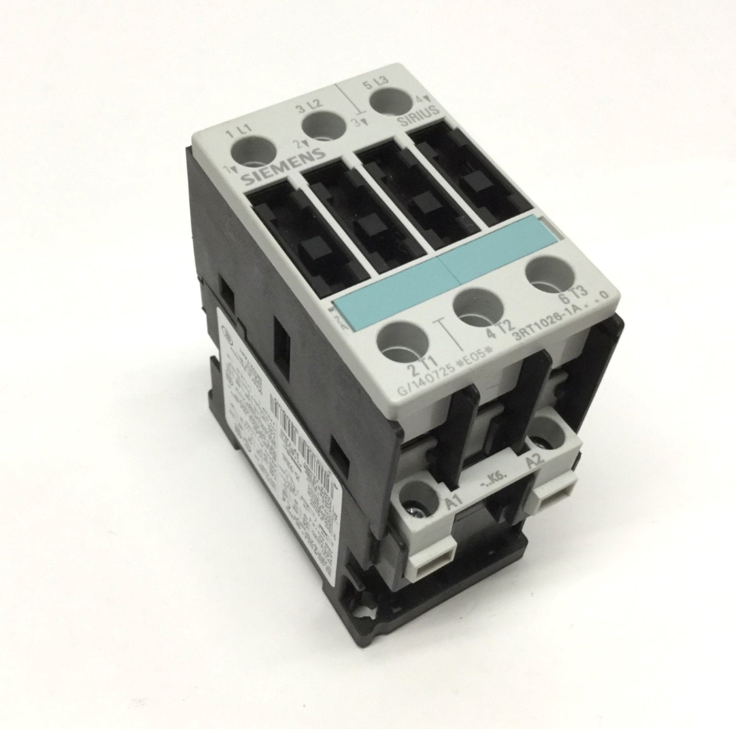 Used Siemens 3RT1026-1AK60 Sirius Power Contactor 3-Pole, 110/120VAC Coil, 35A 600VAC
