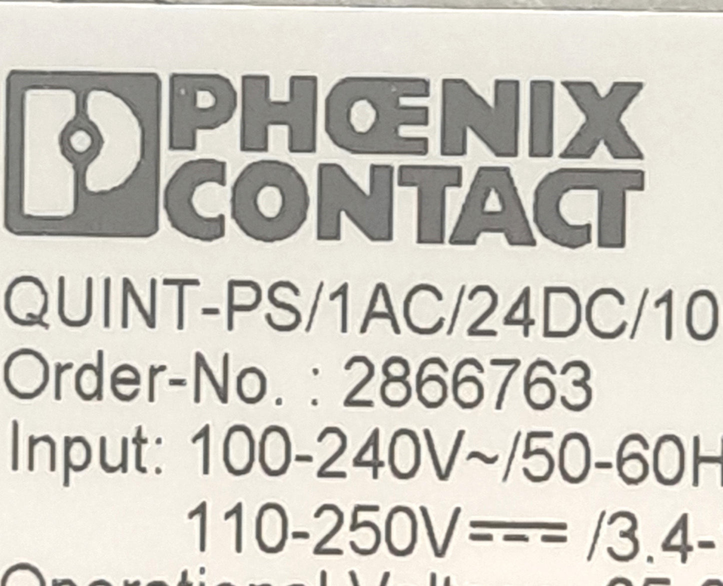 New Phoenix Contact QUINT-PS/1AC/24DC/10 Power Supply 100-240VAC IN, 24VDC 10A OUT