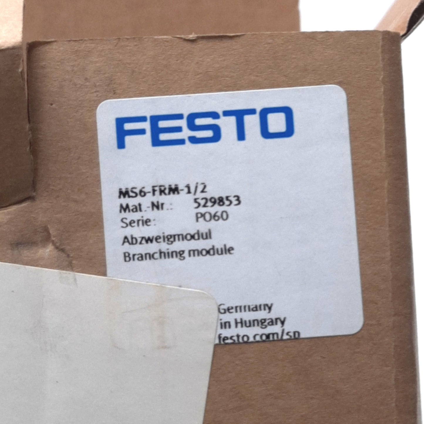New Festo MS6-FRM-1/2 Branching Module G1/2" Female Thread & Cover Plate, 2MPa Max