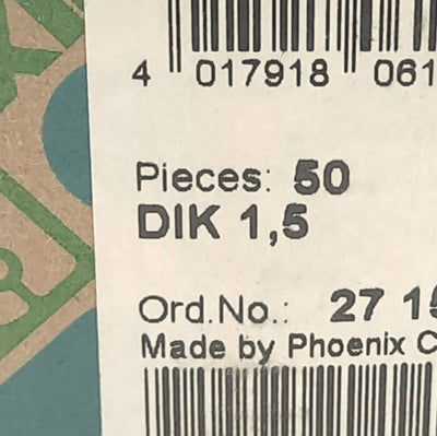 New Lot of 50 Phoenix Contact DIK 1,5 Sensor Actuator Terminal Blocks 250V, 2715966
