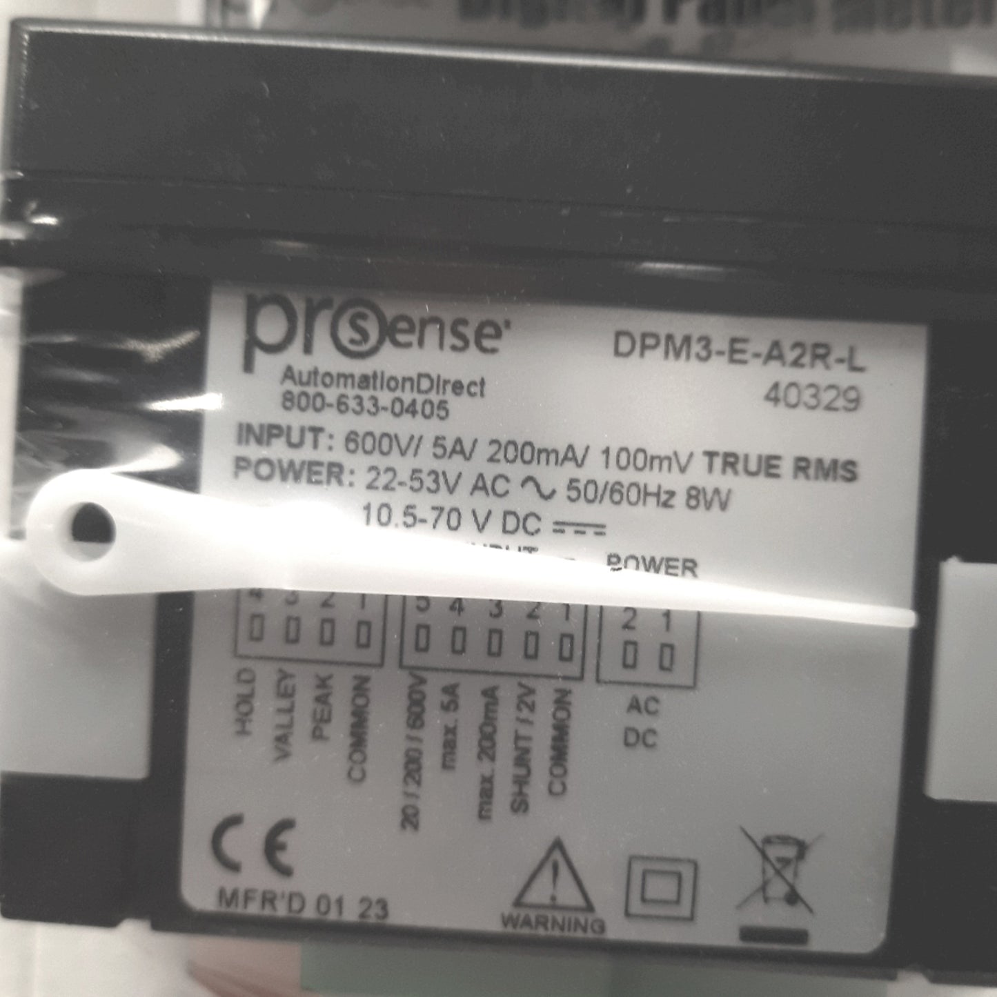 New ProSense DPM3-E-A2R-L Digital Panel Meter 22-53V AC/10.5-70V DC, 2-SPDT, 1/8 DIN