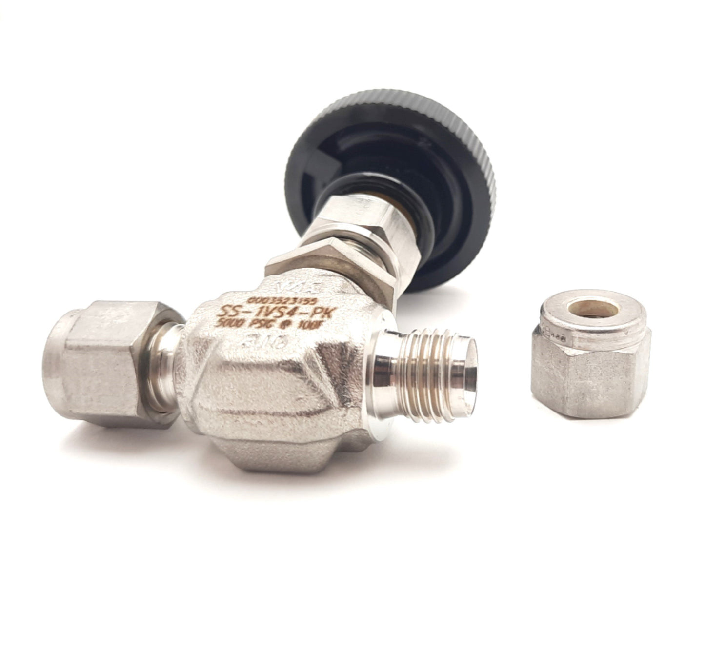 New Swagelok SS-1VS4-PK Integral Bonnet Needle Valve 5000PSI 0.37Cv 1/4" OD