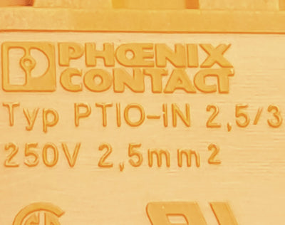 New Lot of 10 Phoenix Contact PTIO-IN 2,5/3 OG Sensor/Actuator Terminal Block, 250V