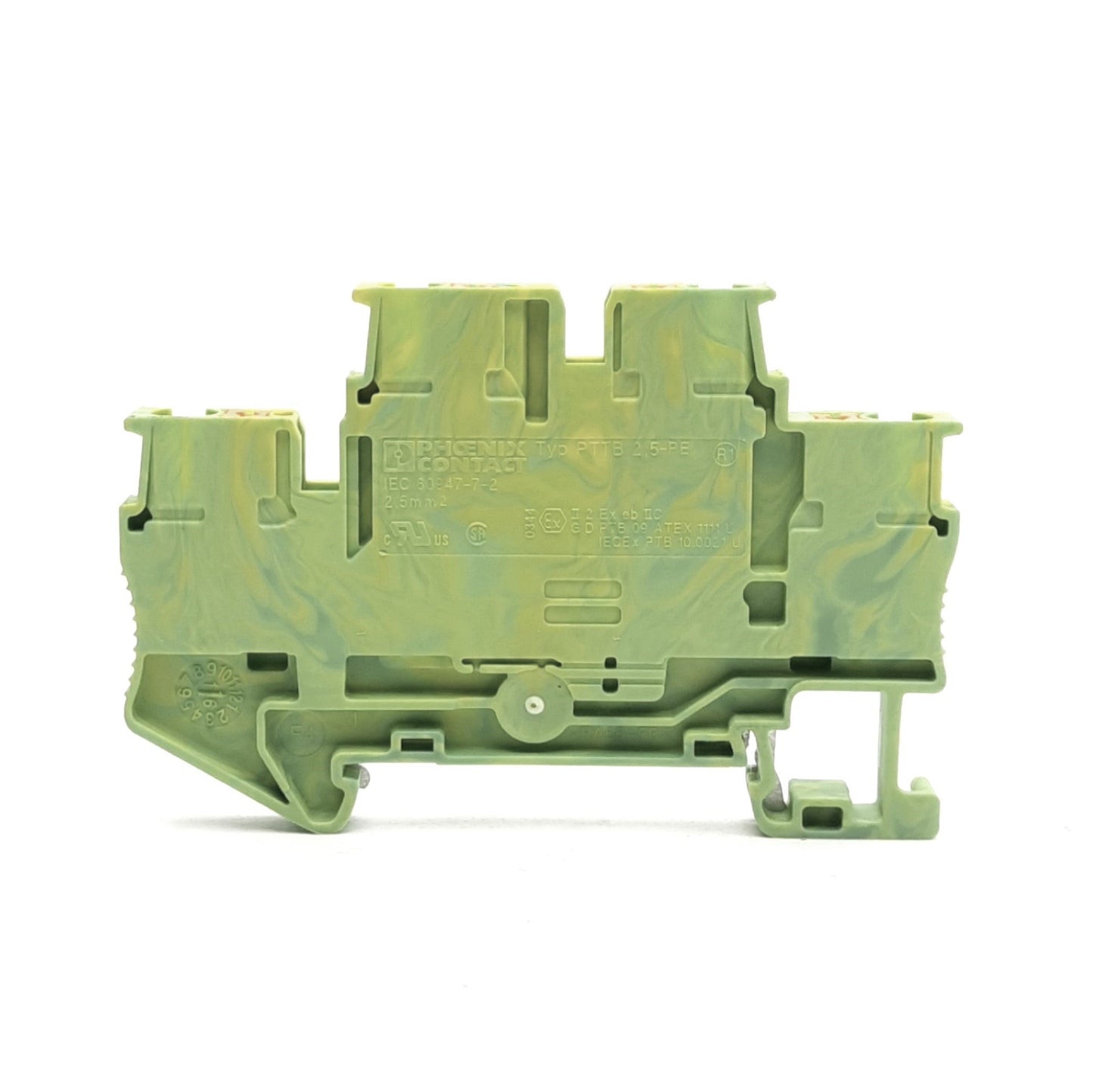 New – Open box Lot of 5 Phoenix Contact PTTB 2.5-PE Terminal Block 2-Tier 500V 20A DIN-Rail