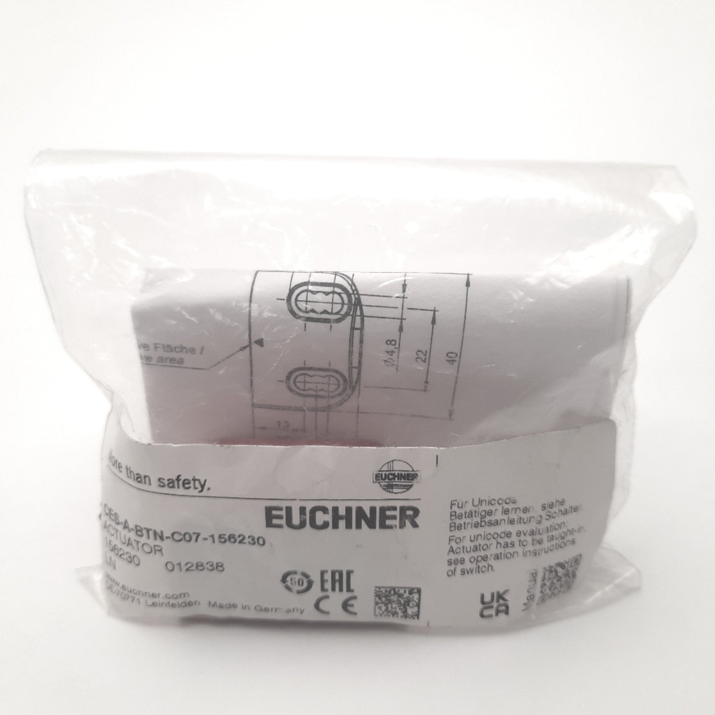 New Euchner CES-A-BTN-C07-156230 Safety Switch Actuator, M4x20 Mounting