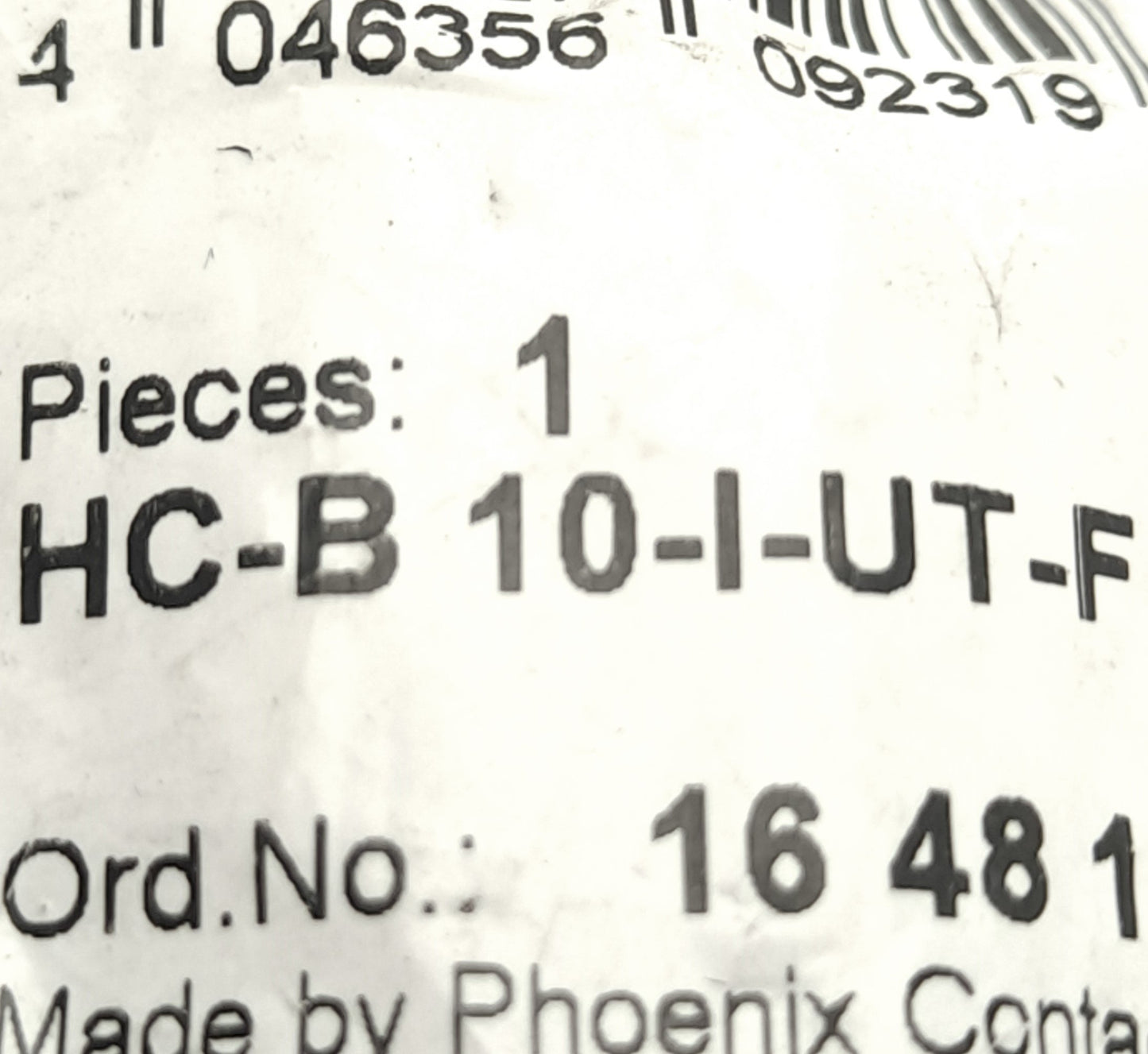 New Lot Of 2 Phoenix Contact HC-B 10-I-UT-F HEAVYCON Female Contact Insert, 500V