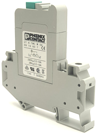 New – Open box Phoenix Contact UT 6-TMC M 5A Thermomagnetic Device Circuit Breaker, 240VAC, 5A