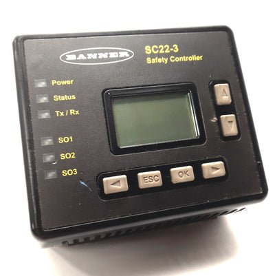 Used Banner Engineering SC22-3 Safety Controller 24v DC 3 Outputs, 22 Inputs, 79715