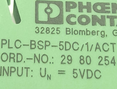 New Phoenix Contact PLC-OSP-5DC/24DC/2/ACT Solid-state relay module, 5VDC Input