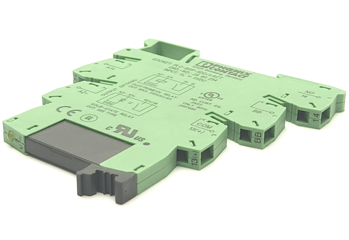 New – Open box Phoenix Contact 2967989 Solid State Relay, 24VDC , With PLC-BSP-5DC/1/ACT Base
